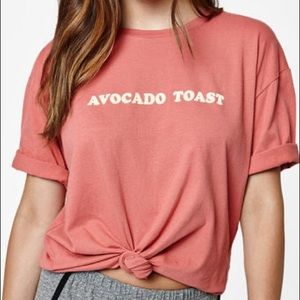Avocado Toast salmon colored tee